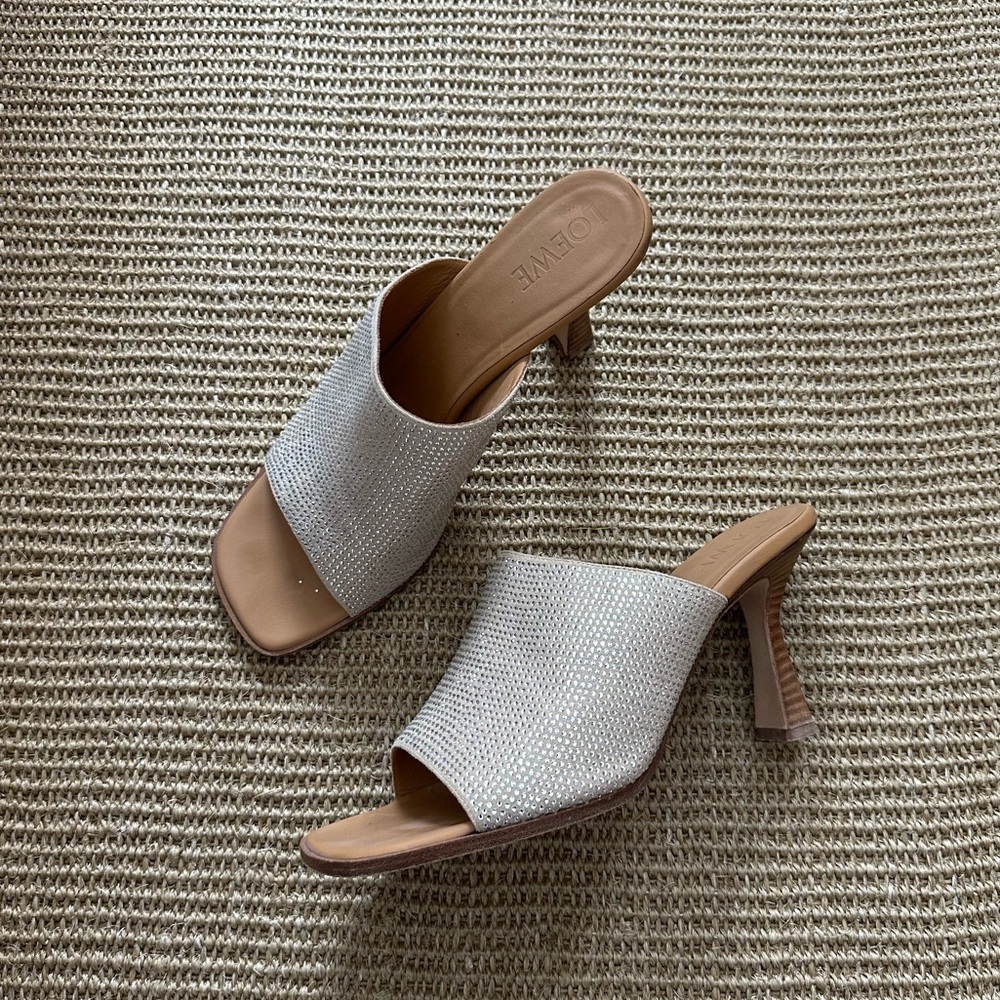 Loewe Paula Ibiza Crystal-Embellished Mules 90